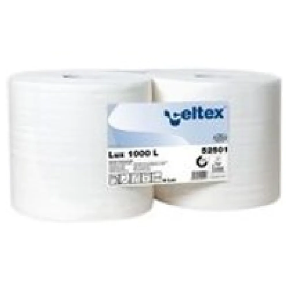 Putzpapier 2-lagig Zellstoff 26,5x38cm weiß, 2 Rollen je 1000 Blatt – Bild 3