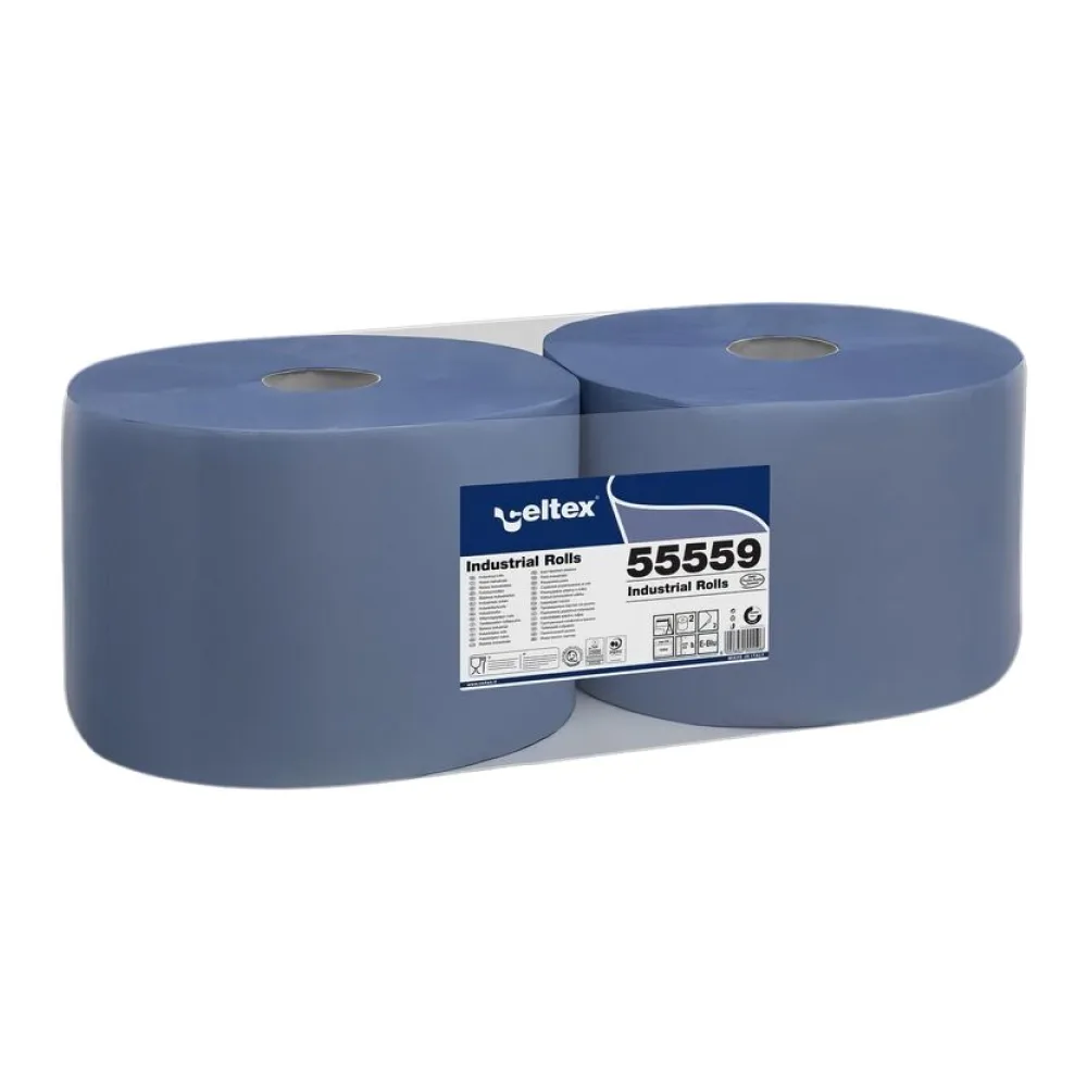 Putzpapier 2-lagig 22x36cm blau, 2 Rollen je 1000 Blatt – Bild 2
