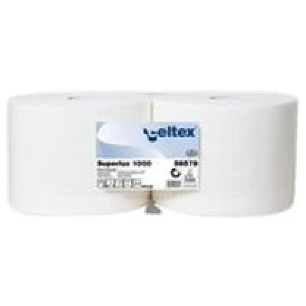 Putzpapier 3-lagig Zellstoff 26,5 x 38 cm weiß , 2 Rollen je 1000 Blatt – Bild 3