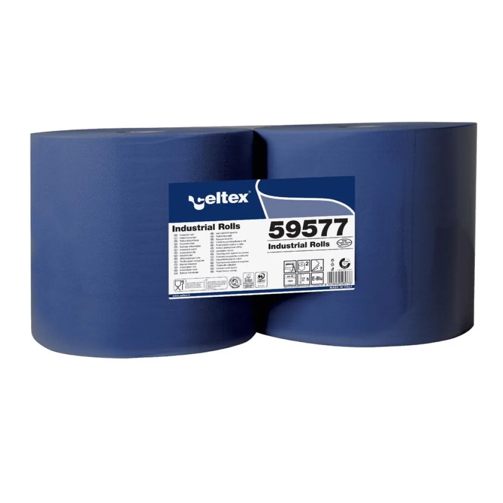 Putzpapier 3-lagig 22x36 cm blau, 2 Rollen je 1000 Blatt – Bild 2