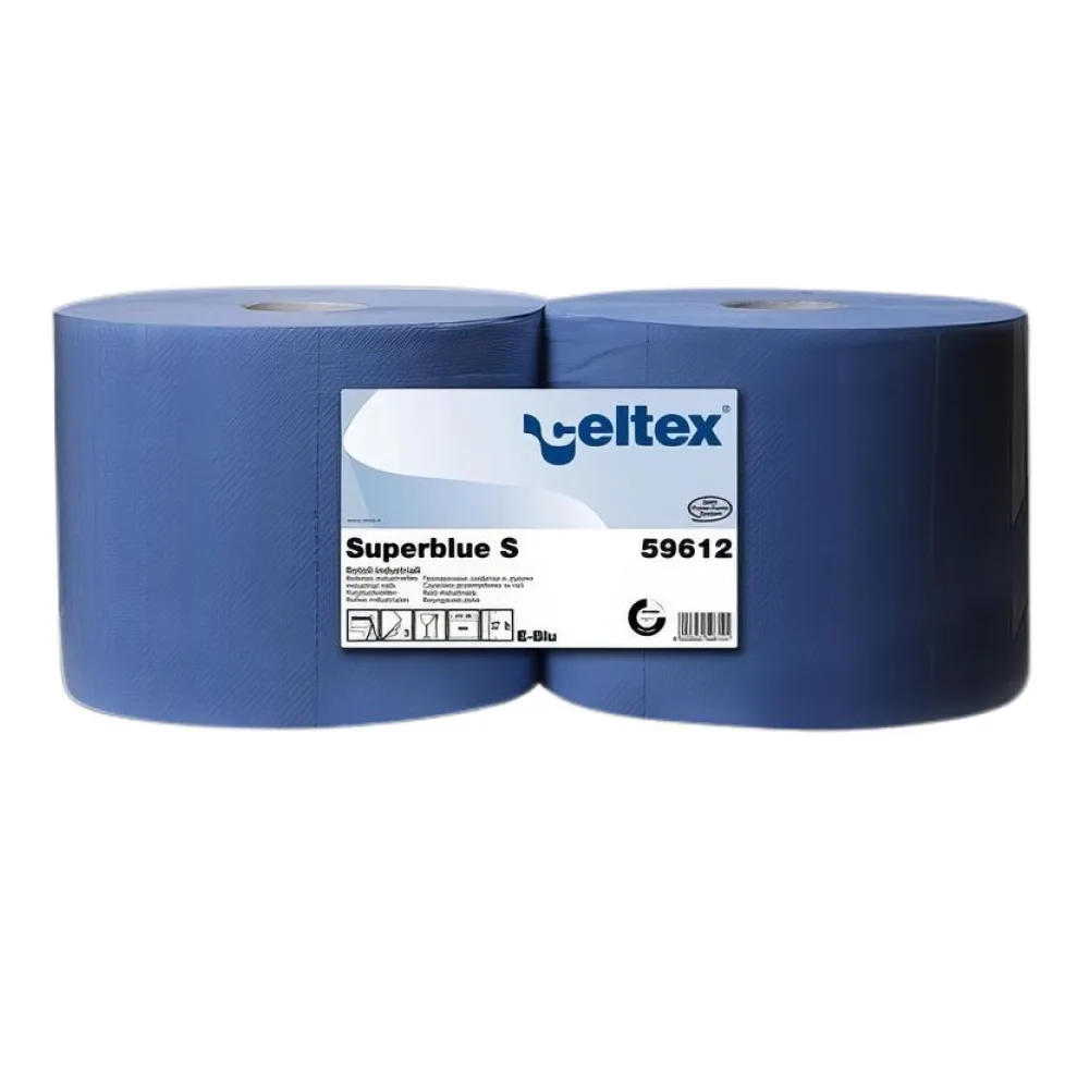 Putzpapier 3-lagig 22x36 cm blau, 2 Rollen je 500 Blatt – Bild 2