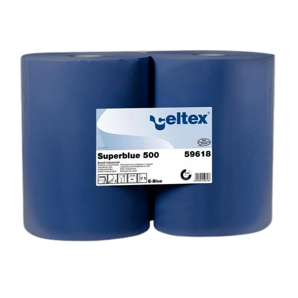 Putzpapier blau 3-lagig 36 x 36 cm, 2 Rollen a 500 Blatt – Bild 2