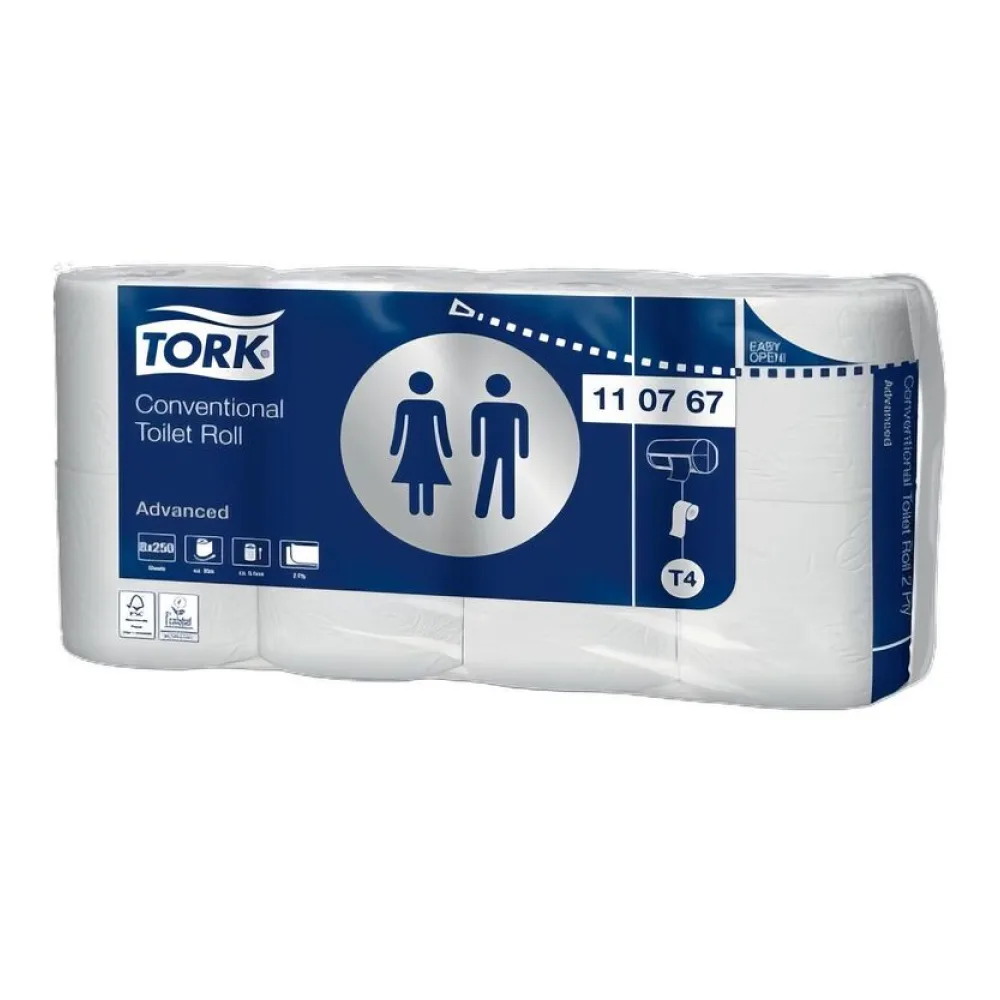 Toilettenpapier Recycling 2-lagig 9,4x12 cm, 64 Rollen je 250 Blatt – Bild 2