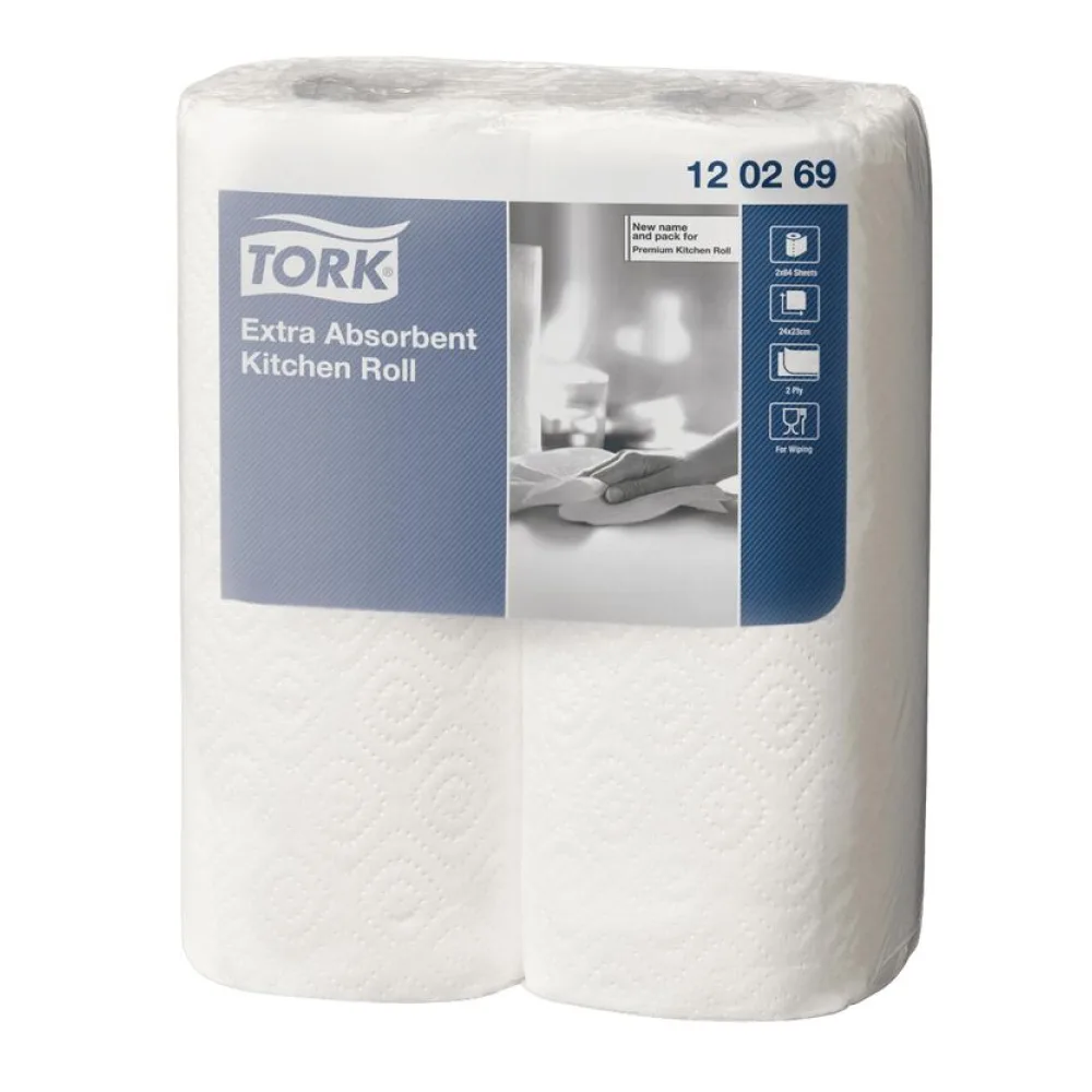 Küchenrolle 2-lagig Zellstoff 64 Blatt hochweiß 23 x 24 cm 12x2 Rollen=24 Rollen – Bild 2