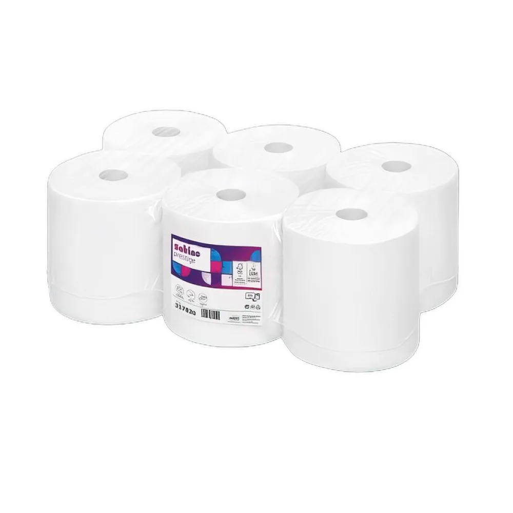 Prestige Rollenhandtuch, System PT1, 2-lagig 6 Rollen á 612 Abrisse, 20,5cm x 150m, weiß – Bild 2