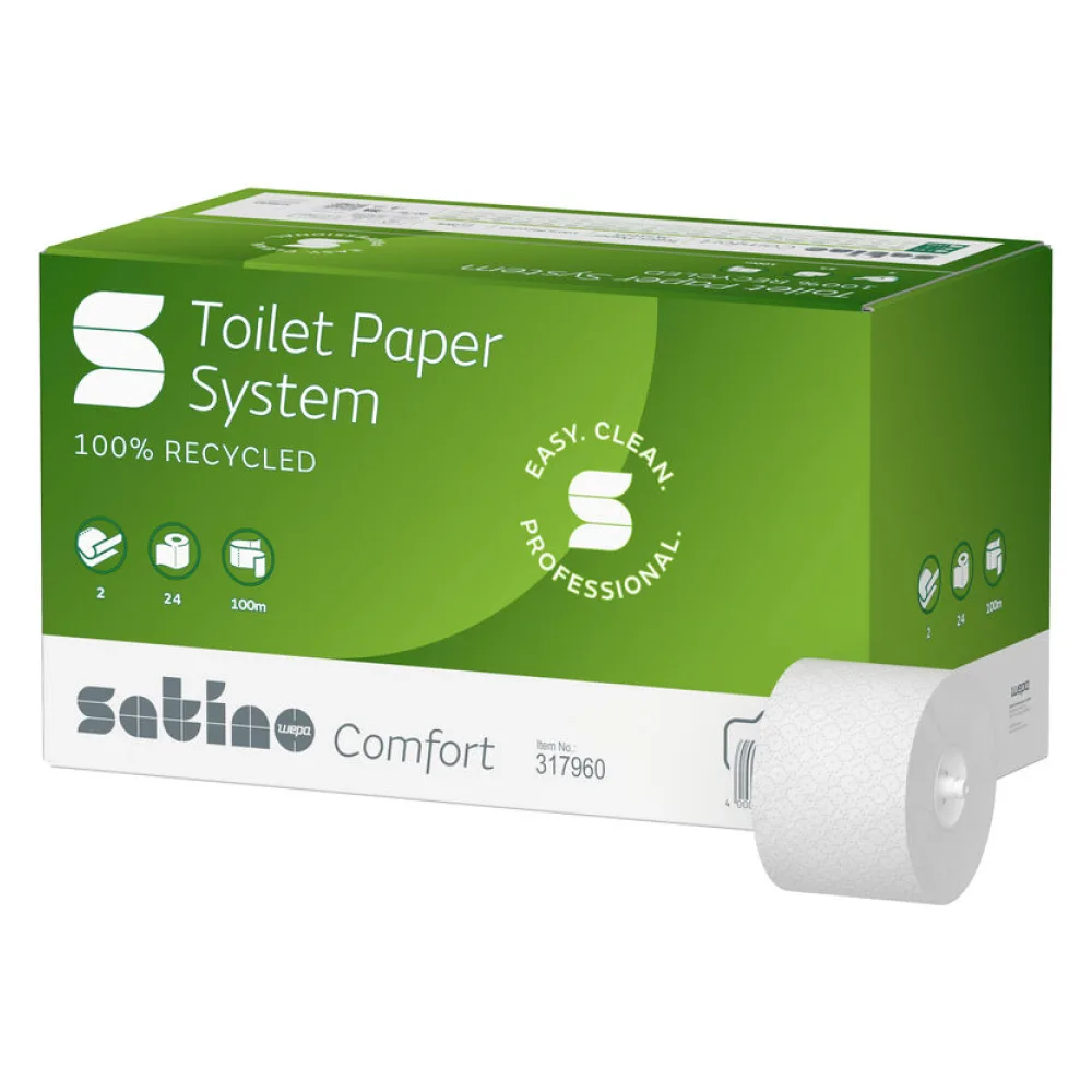 Comfort System Toilettenpapier Großrollen 2-lagig JT3 System 24 Rollen je 724 Blatt – Bild 2