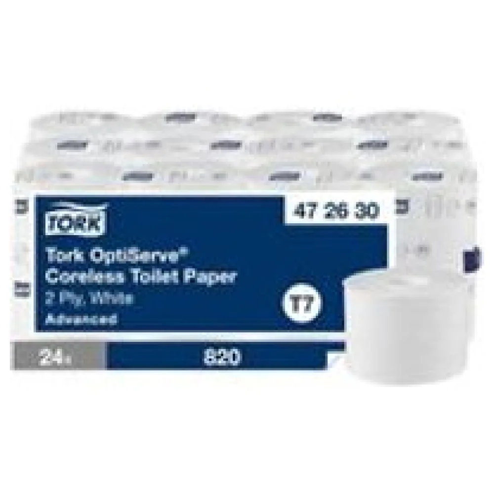 OptiServe Toilettenpapier Advanced T7 2-lagig 24 Rollen je 820 Blatt, weiß – Bild 3