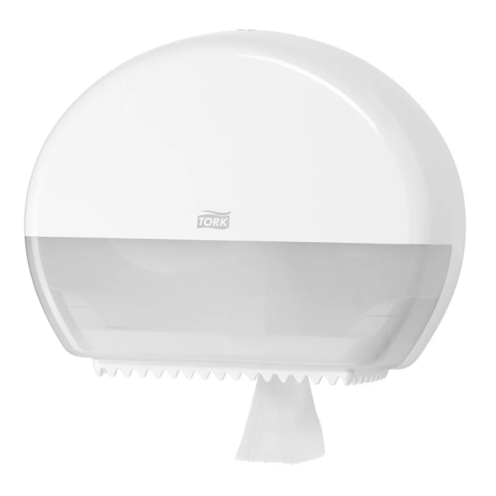 Spender für Mini Jumbo Toilettenpapier T2 275x132x345mm, weiß – Bild 2