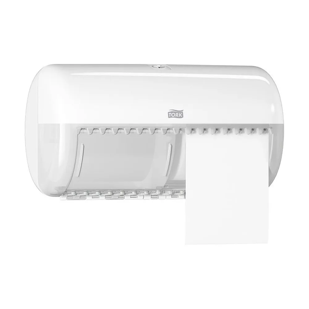 Spender für Kleinrollen Toilettenpapier T4 158x153x286mm, weiß – Bild 2