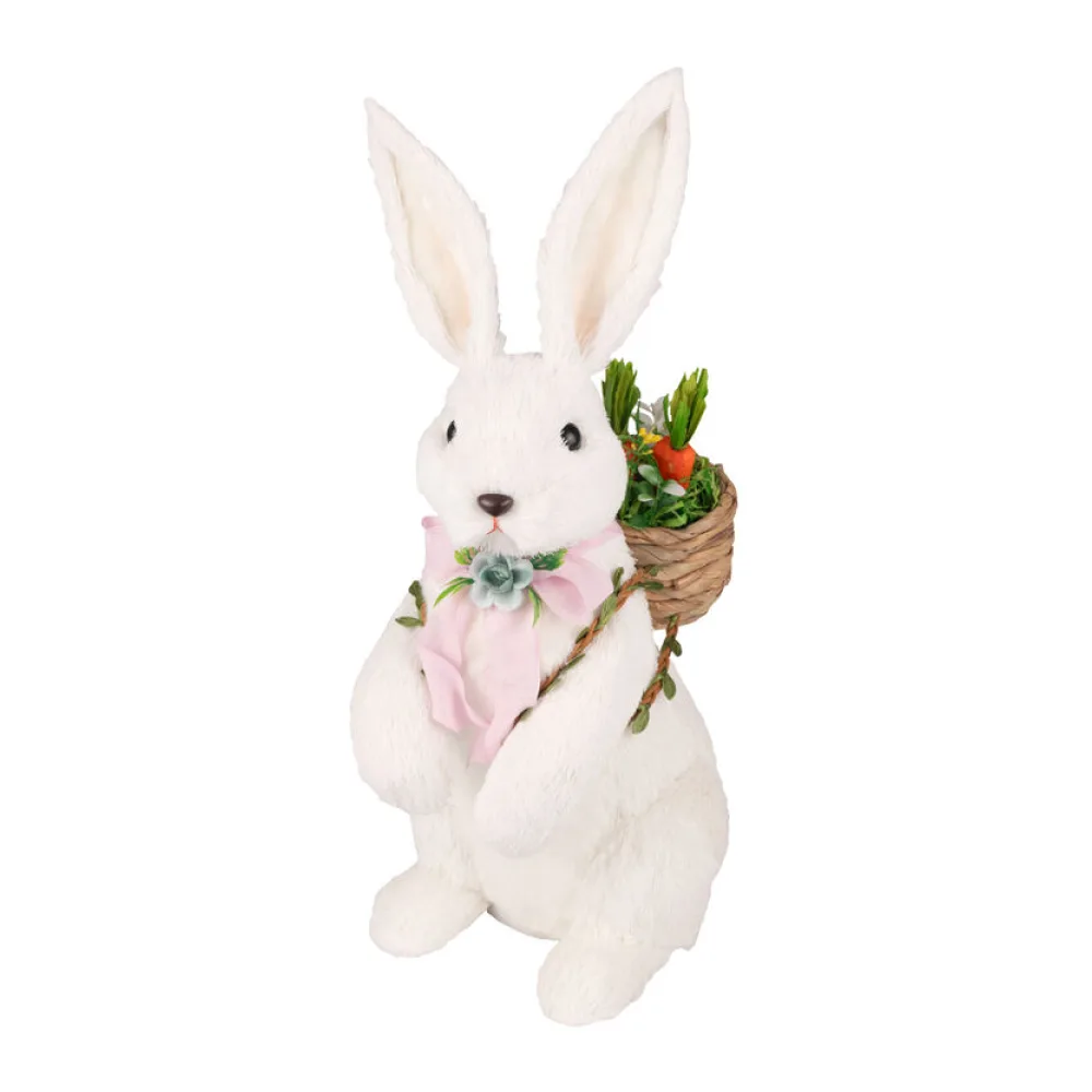 Hase mit Korb aus Fasern in Wolloptik Osterhase Osterdeko 43 cm – Bild 2