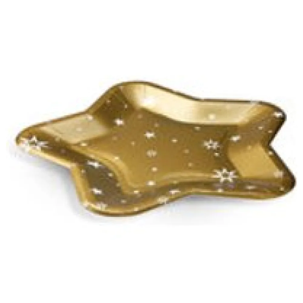 Pappteller Sternform Gold O25 cm - FSC Einwegteller für Weihnachten, 6 Stk. – Bild 3