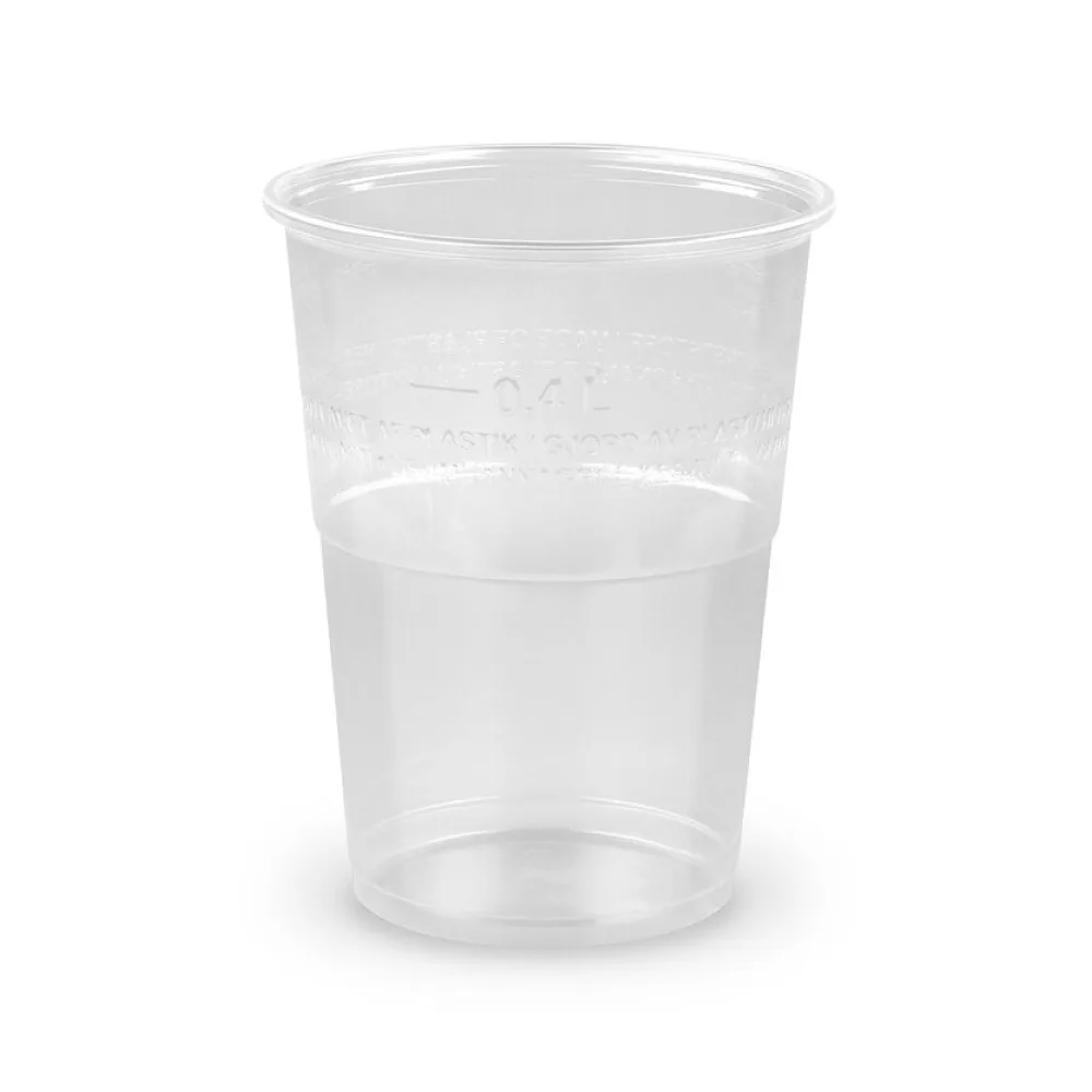 Trinkbecher transparent klar mit Eichstrich 0,4l PP, 50 Stk. – Bild 2