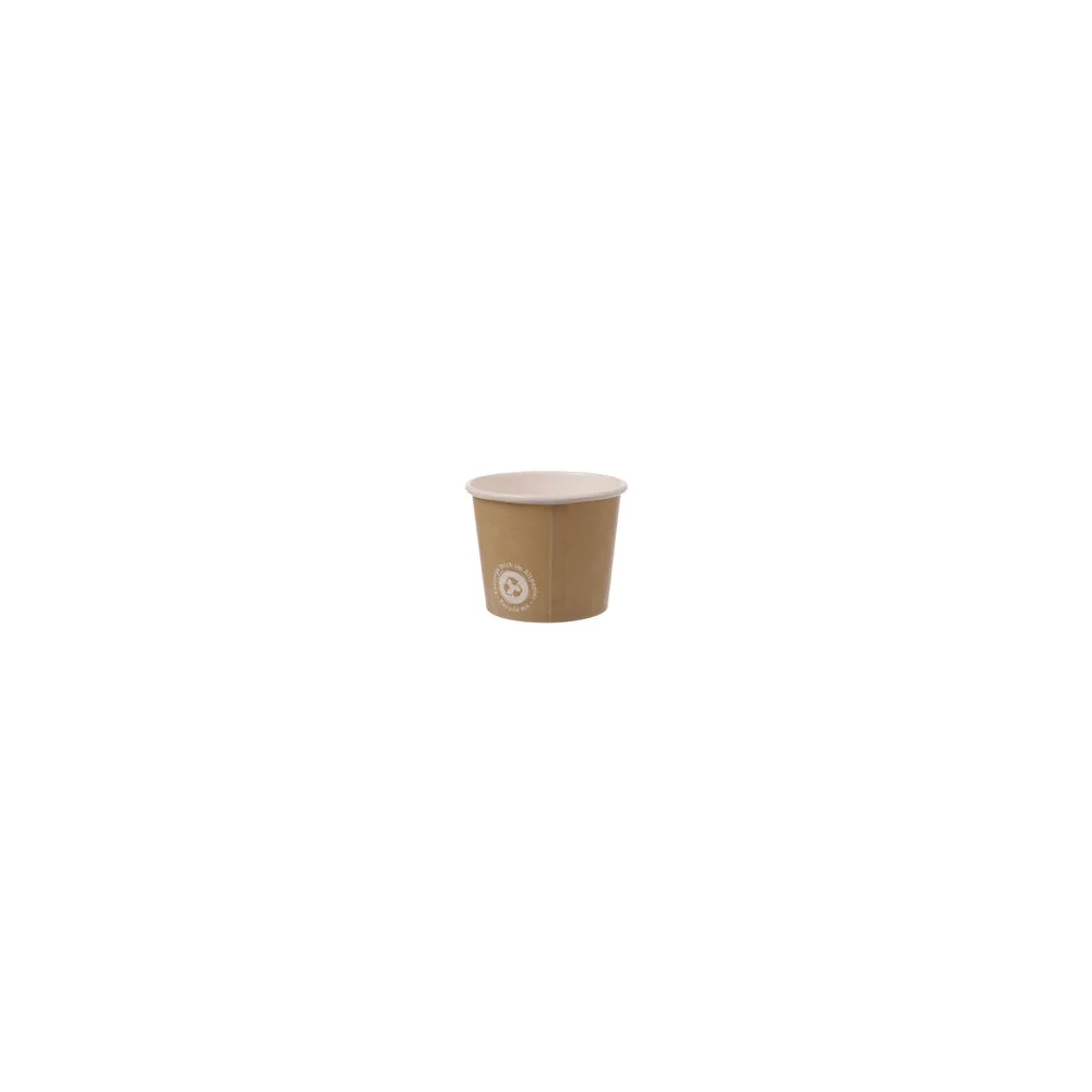 Eisbecher aus Papier 160 ml "Recycle Me" ohne Kunststoffbeschichtung 4 oz XL, 50 Sk.