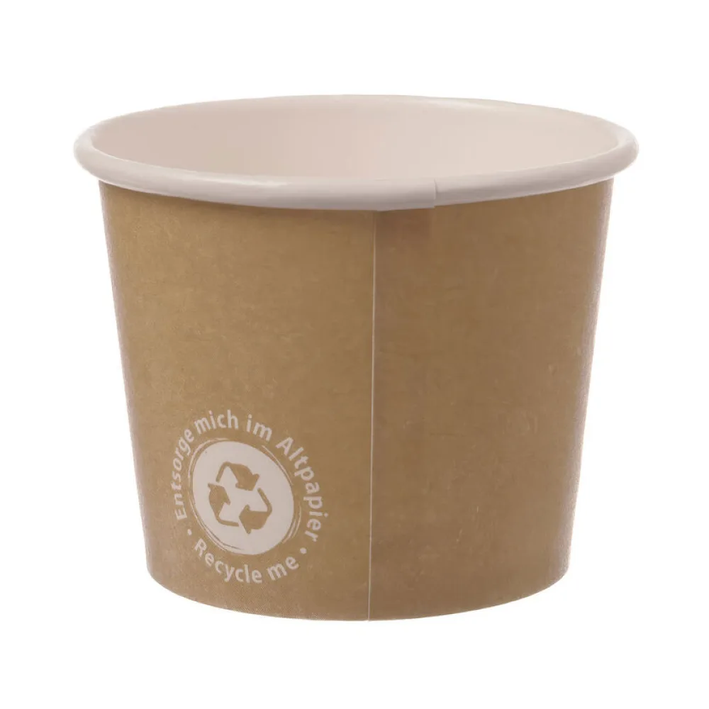 Eisbecher aus Papier 160 ml "Recycle Me" ohne Kunststoffbeschichtung 4 oz XL, 50 Sk. – Bild 2