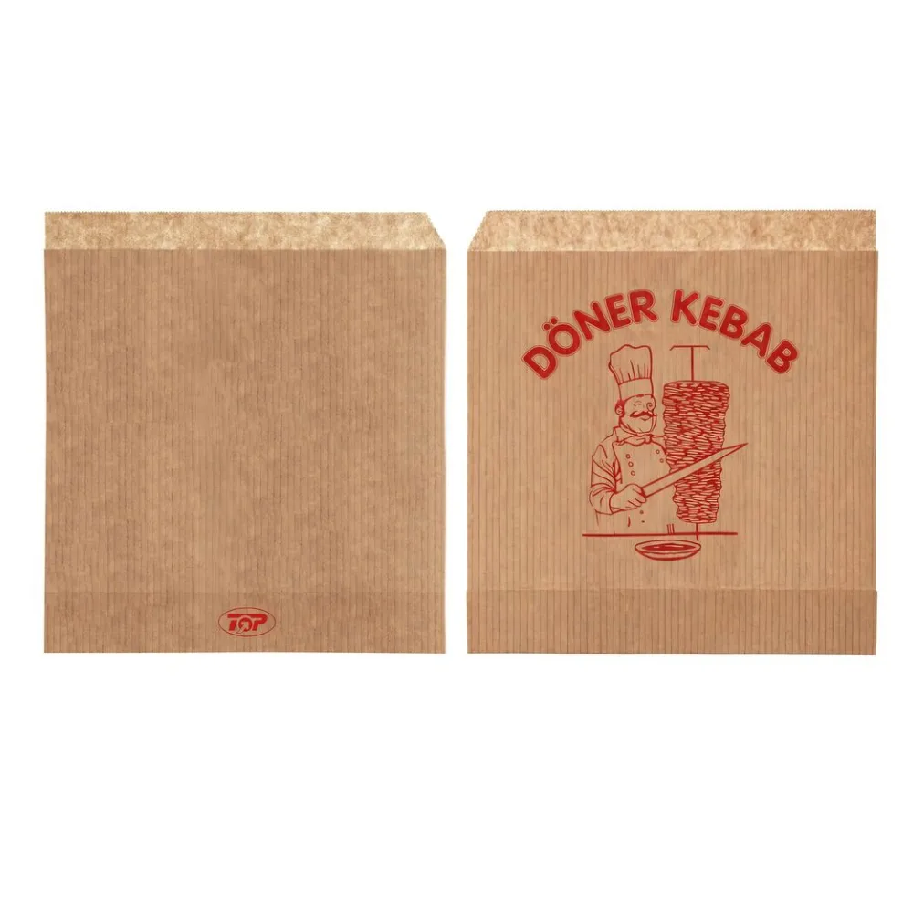 Dönerbeutel mit Aufdruck 'Döner Kebab' Kraftpapier braun 16x16 cm, 2000 Stk. – Bild 2
