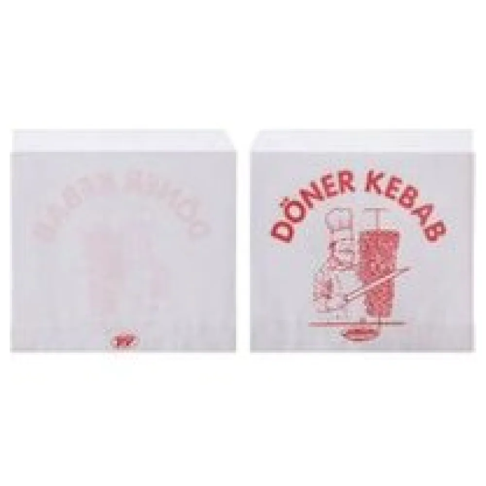 Dönerbeutel mit Aufdruck 'Döner Kebab' Papier weiß 16x16 cm, 2000 Stk. – Bild 3