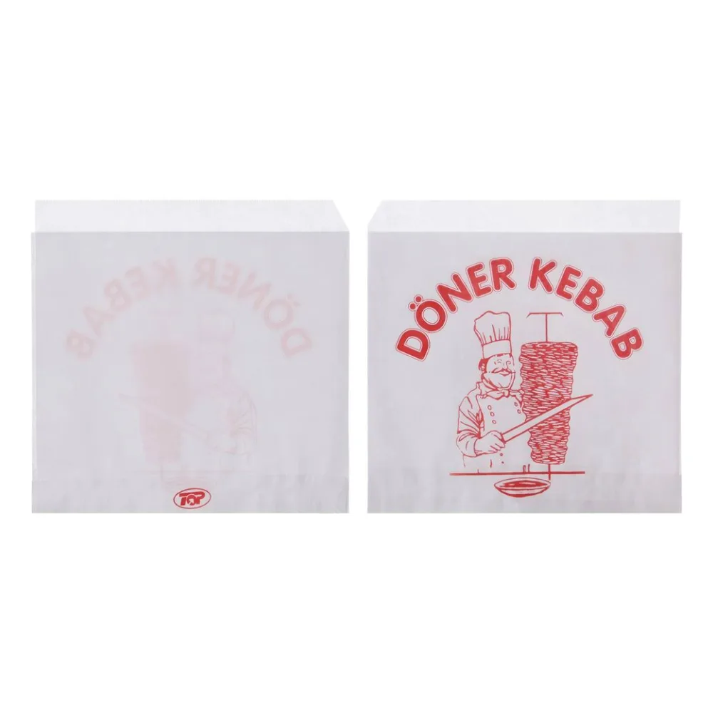 Dönerbeutel mit Aufdruck 'Döner Kebab' Papier weiß 16x16 cm, 2000 Stk. – Bild 2