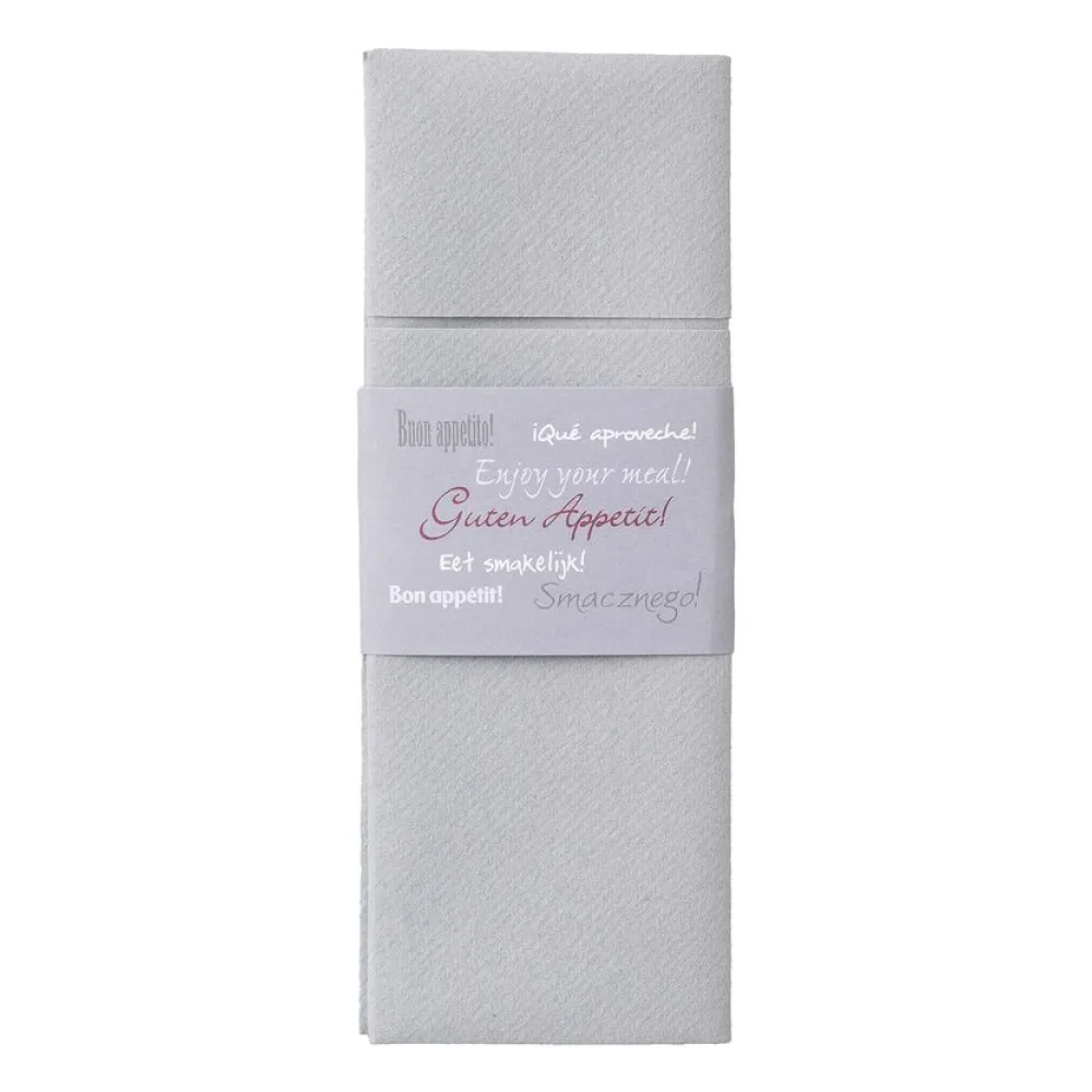 Pochetto Bestecktaschen grau mit Banderole "Guten Appetit" Airlaid 400x300 mm, 300 Stk. – Bild 2