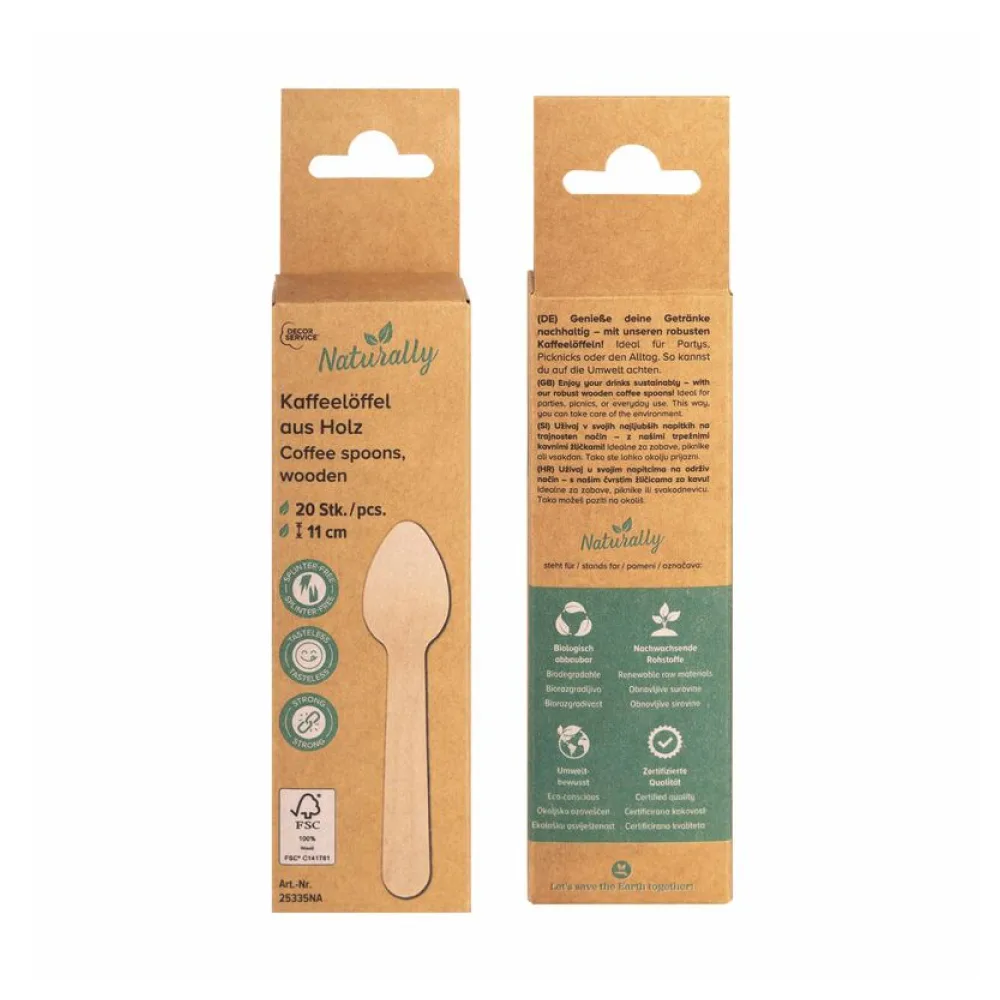 Kaffeelöffel aus Holz 11cm, 20 Stk. – Bild 2