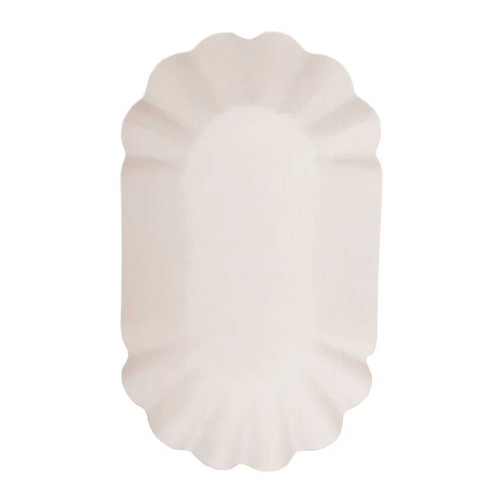 Schalen aus Pappe oval 11x19.5x3.2cm weiß, 250 Stk. – Bild 2