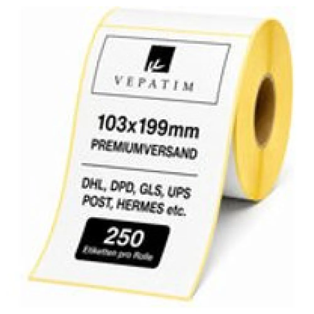 Versandetiketten 103x199mm weiß - Rolle mit 250 Thermo-Etiketten - 25mm Kern DHL DPD UPS GLS – Bild 3