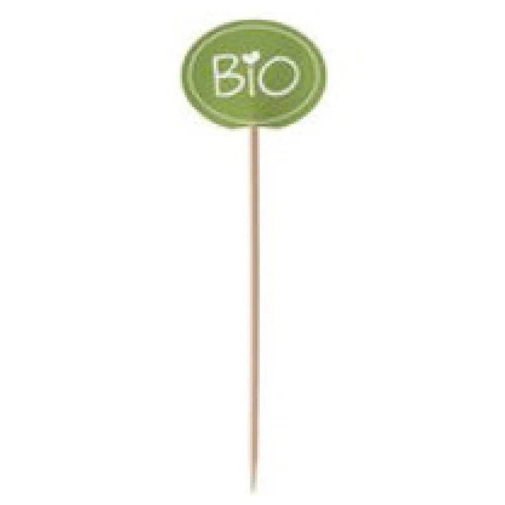 Kennzeichnungspicker Deko-Picker "Bio" 12 cm grün, 100 Stk. – Bild 3