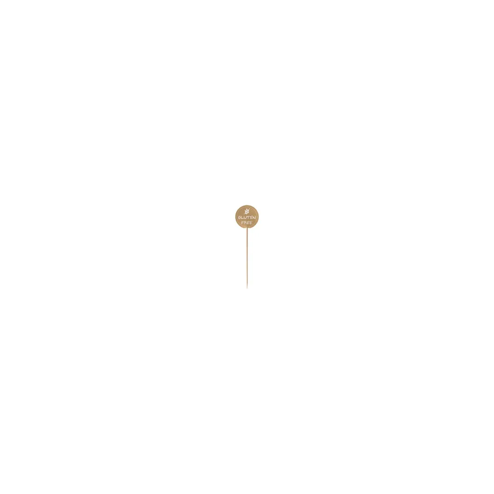 Kennzeichnungspicker Deko-Picker "Glutenfrei" 12 cm braun, 100 Stk.