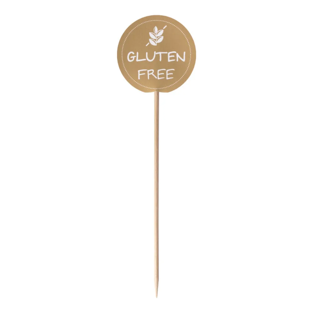 Kennzeichnungspicker Deko-Picker "Glutenfrei" 12 cm braun, 100 Stk. – Bild 2