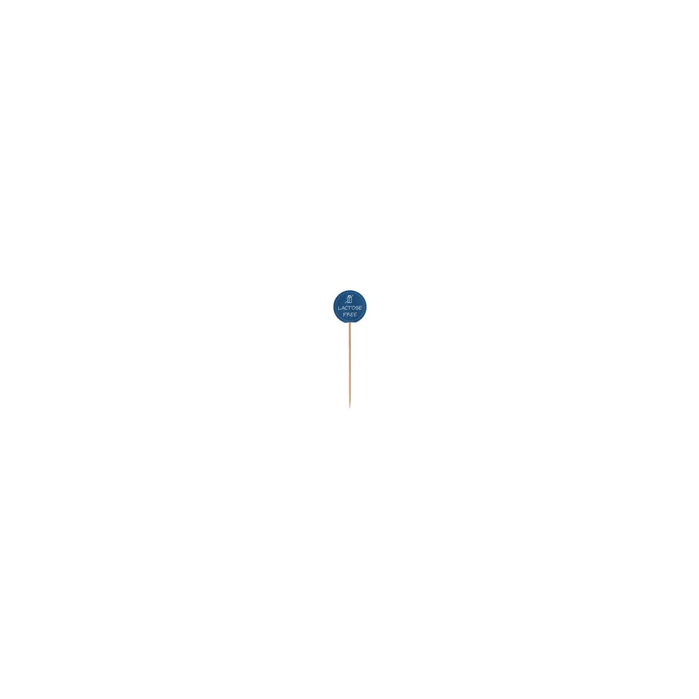 Kennzeichnungspicker Deko-Picker "Laktosefrei" 12 cm blau, 100 Stk.
