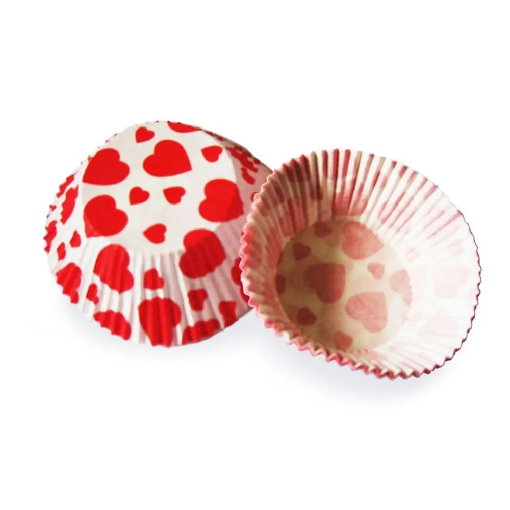 Muffinkapseln Gebäckkapseln rote Herzen O 50 x 30 mm, 40 Stk. – Bild 2
