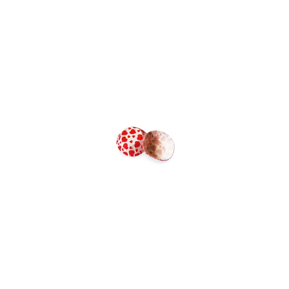Muffinkapseln Gebäckkapseln rote Herzen O 50 x 30 mm, 40 Stk.