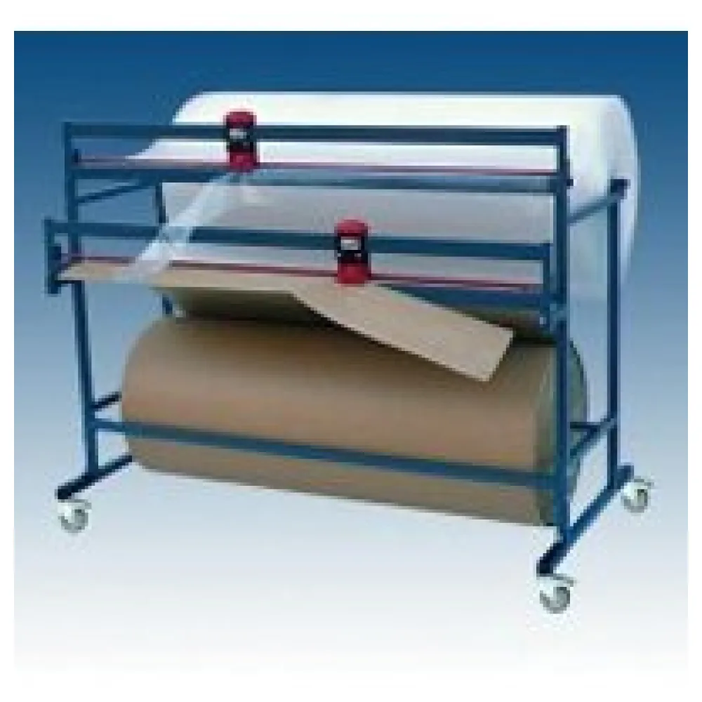 Doppelschneidständer für 2 Papier- u. Folienrollen, fahrbar, Schnittbreite 125cm – Bild 3