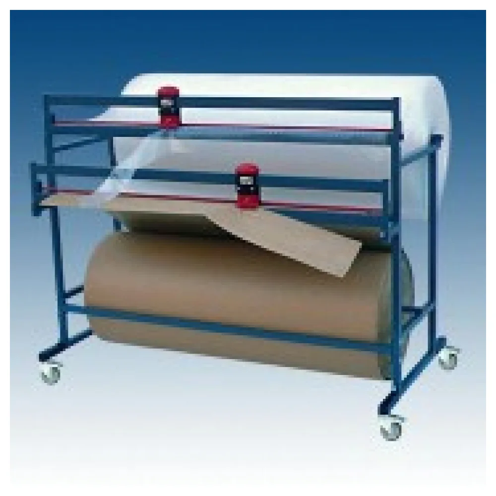 Doppelschneidständer für 2 Papier- u. Folienrollen, fahrbar, Schnittbreite 150cm