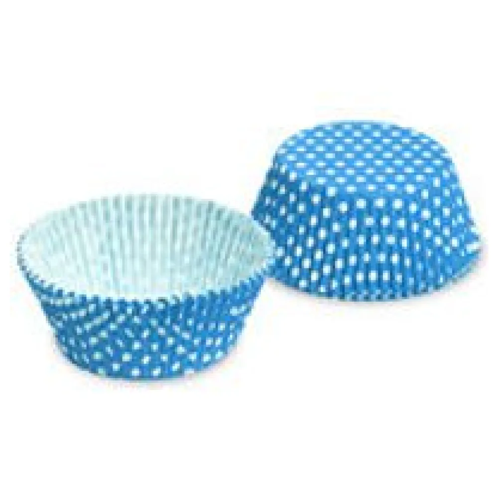 Muffinkapseln Gebäckkapseln Blau mit weißen Punkten O 50 x 30 mm, 40 Stk. – Bild 3