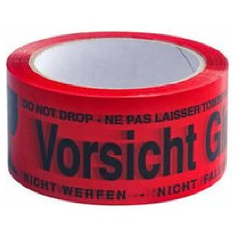 Packband Klebeband OPP-919NN, 50mmx66m, rot mit Aufdruck VORSICHT GLAS – Bild 3