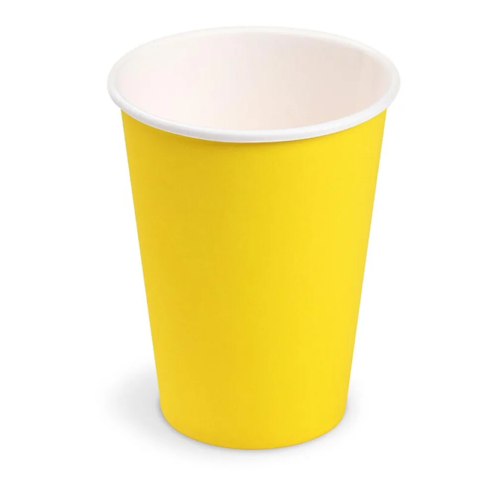 Getränkebecher Party/Pappbecher gelb 240ml, O 74mm, 10 Stk. – Bild 2