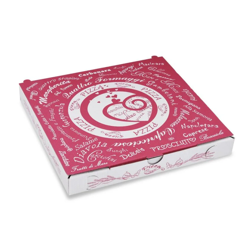 Pizzakarton aus Mikrowellpappe mit neutralem Motiv, 24 x 24 x 3 cm, 100 Stk. – Bild 2