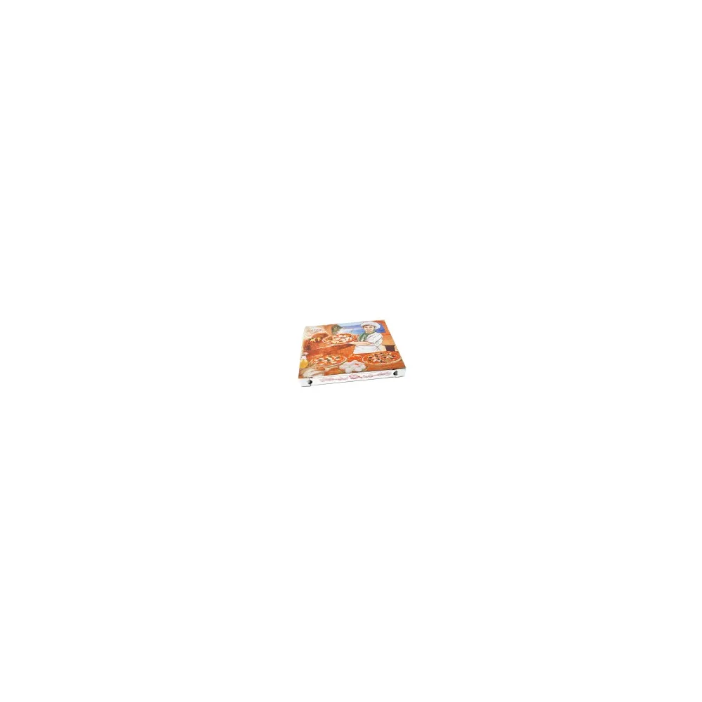 Pizzakarton aus Mikrowellpappe mit neutralem Motiv, 32,5 x 32,5 x 3 cm, 100 Stk.