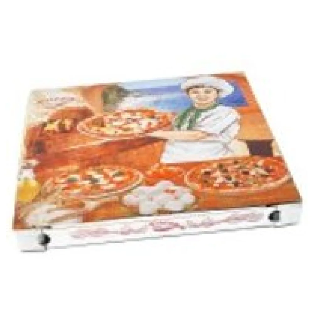 Pizzakarton aus Mikrowellpappe mit neutralem Motiv, 32,5 x 32,5 x 3 cm, 100 Stk. – Bild 3