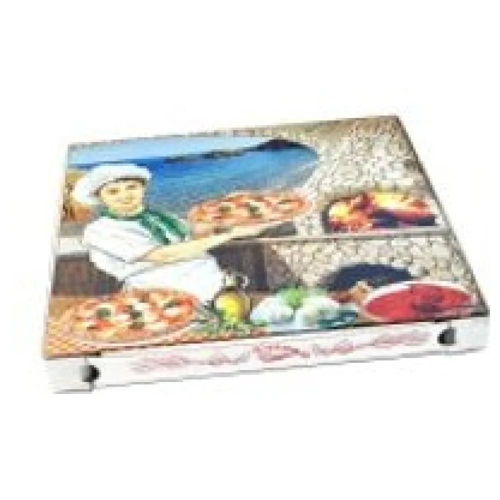 Pizzakarton aus Mikrowellpappe mit neutralem Motiv, 40 x 40 x 4 cm, 100 Stk. – Bild 3