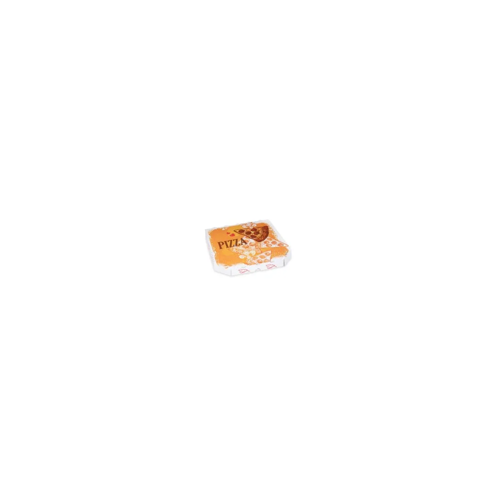 Pizzakarton aus Mikrowellpappe mit neutralem Motiv, 26 x 26 x 3 cm, 100 Stk.