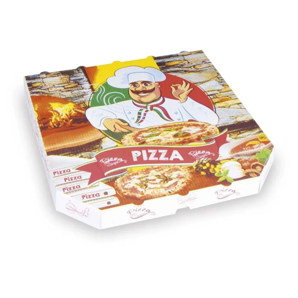 Pizzakarton aus Mikrowellpappe mit neutralem Motiv, 30 x 30 x 3 cm, 100 Stk. – Bild 2