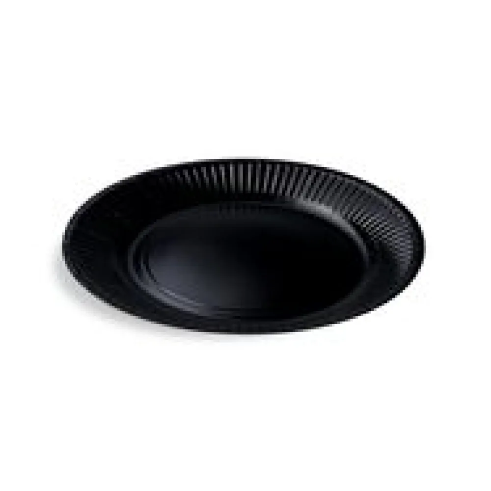 BIONATURE Pappteller Partyteller FSC Mix rund O23cm fettdicht schwarz, 10 Stk.