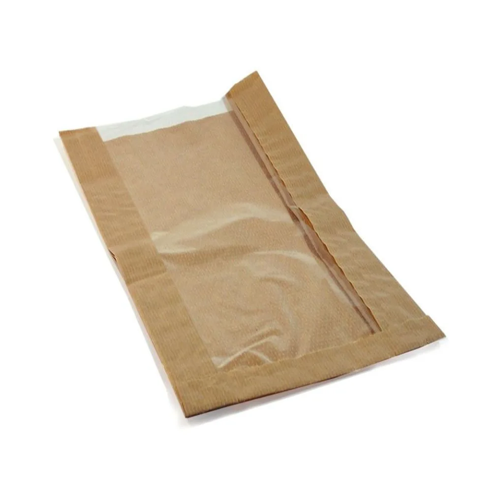 Papierfaltenbeutel für Kleingebäck 15 + 6 x 29 cm, mit Fenster 10cm, 1000 Stk. – Bild 2