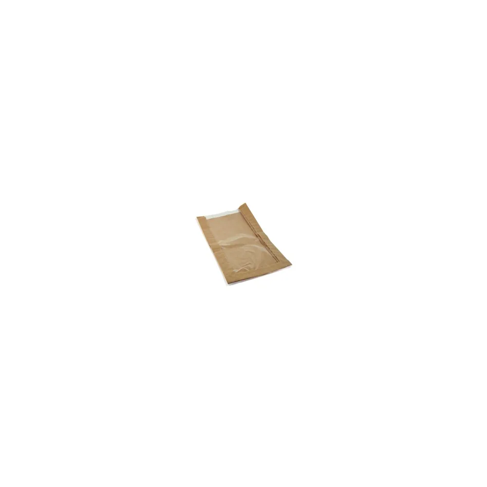Papierfaltenbeutel für Gebäck 18 + 6 x 32 cm, mit Fenster 13cm, 1000 Stk.