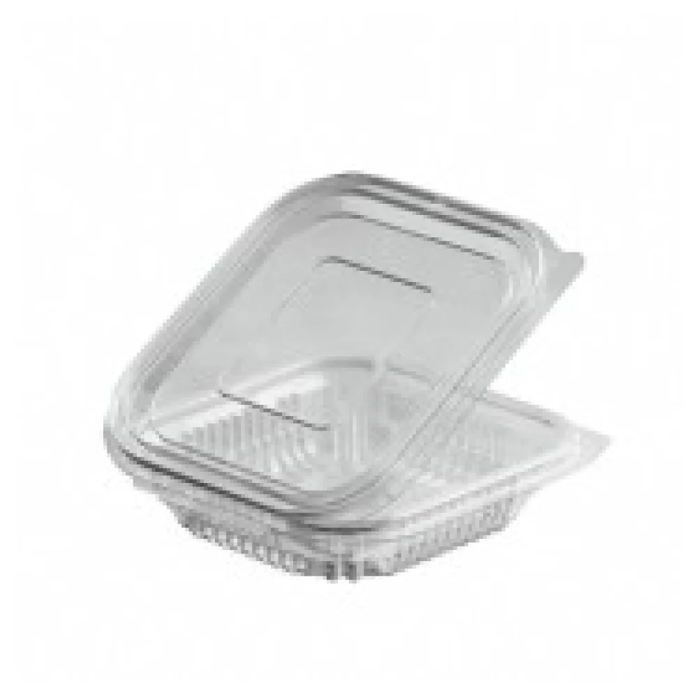 Rechteckbecher klar mit Deckel 125 ml (PET), 50 Stk.
