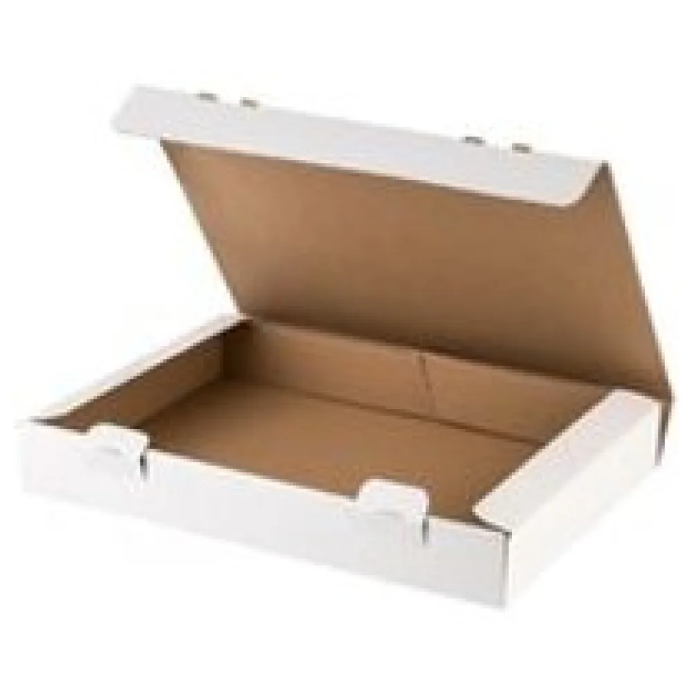 Versandkarton 343x250x49mm schnelle Aufrichtung mit Steckverschluss Maxibrief und Warensendung weiß – Bild 3