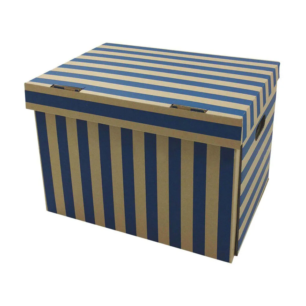 Archivbox Lagerbox 400x320x290mm gestreift extrem stabil, bis 250kg stapelbar – Bild 2
