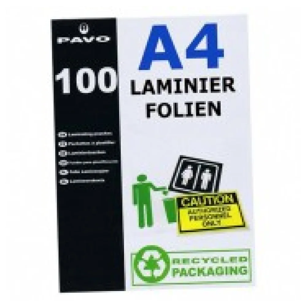 Laminierfolien A4, 216 x 303mm, 2x 75/80 mic, Hochglanz, 100 Stk.