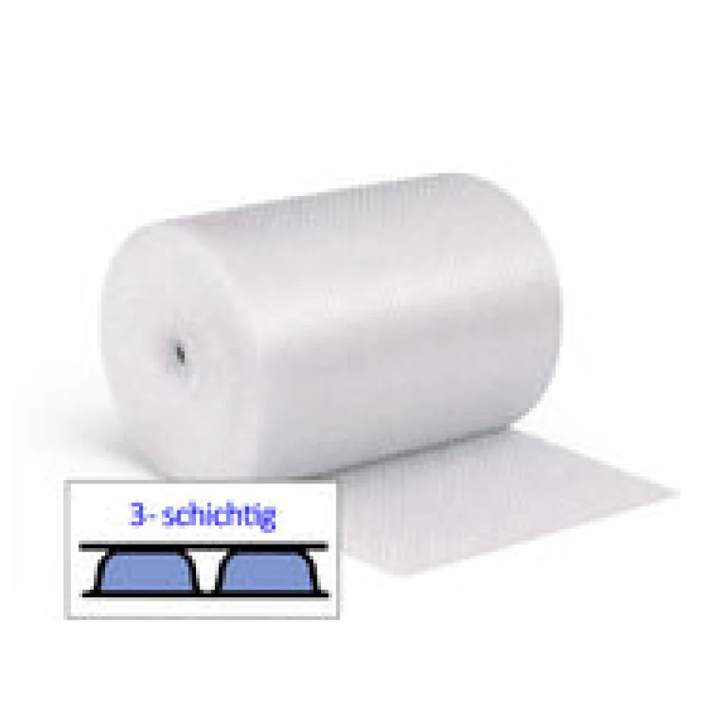 BubbleStar Luftpolsterfolie 100cm x 100m, beidseitig glatt 3-lagig